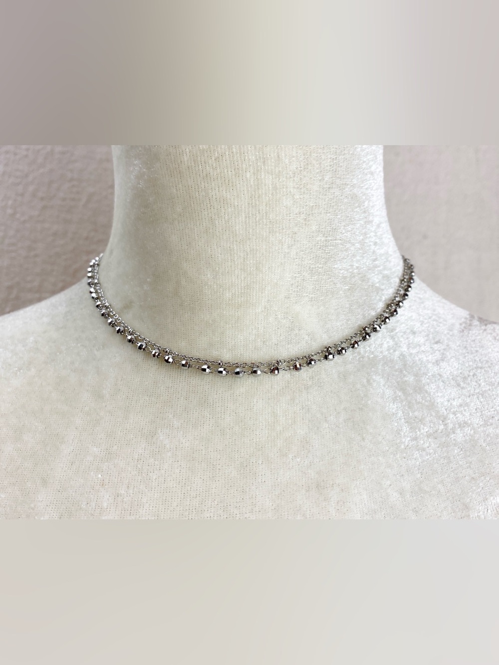 Pura Vida Silver-Tone Beaded Double Chain Necklace